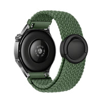 Nylonový pletený řemínek Natte olivově zelený, pohled zezadu - Garmin QuickFit 22mm