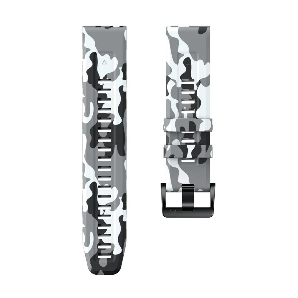 Souffle ventilated silicone strap, white camouflage, strap alone - Garmin QuickFit 22mm