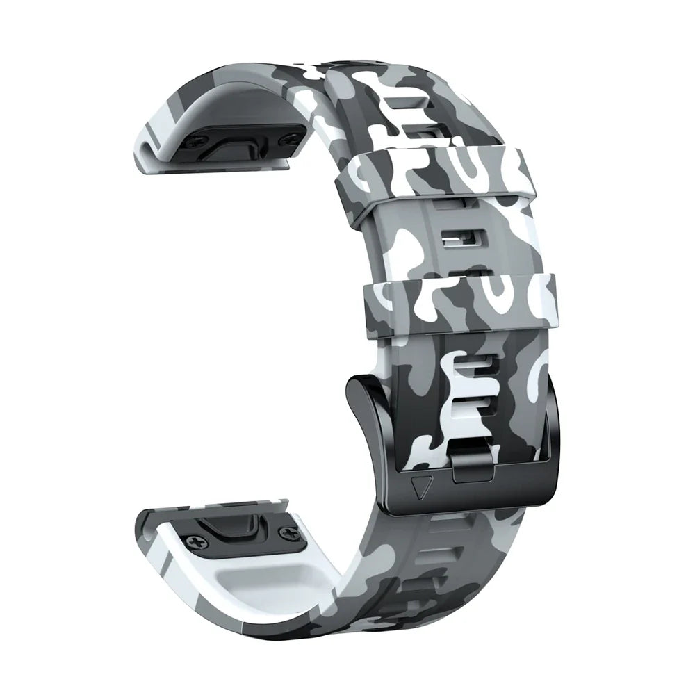 Souffle ventilated silicone strap, white camouflage, strap alone - Garmin QuickFit 22mm