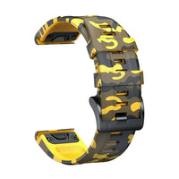 Souffle ventilated silicone strap, yellow camouflage, strap alone - Garmin QuickFit 22mm