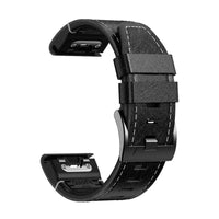 Hibridinė odinė laikrodžio apyrankė Galon, juoda, vaizdas iš šono - Garmin QuickFit 26 mm