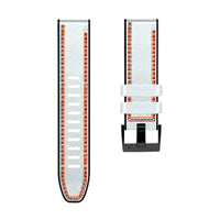 Bracelet Safran cuir et silicone blanc, vue de seul - Garmin QuickFit 26mm