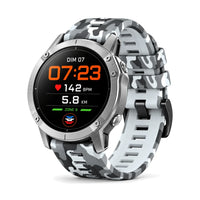 Souffle silikoniranneke, ilmavoitu, kamuflaasi valkoinen, edestä - Garmin QuickFit 26 mm