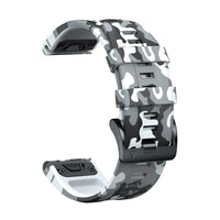 Souffle silikoniranneke, ilmavoitu, kamuflaasi valkoinen, yksinään - Garmin QuickFit 26 mm