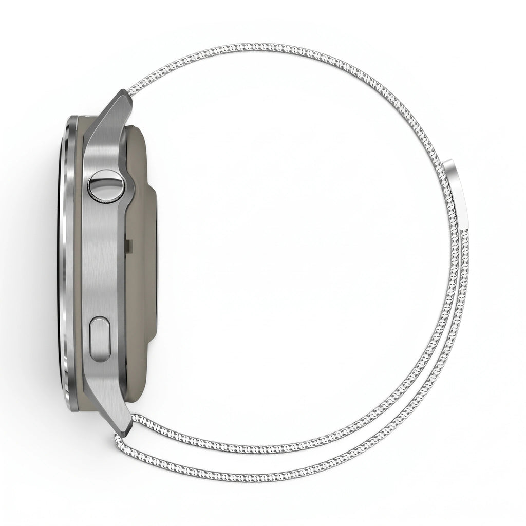 Bracelet Alvéole milanais acier argent, vue de dos - Garmin Quick Release 18mm | Clipz-it