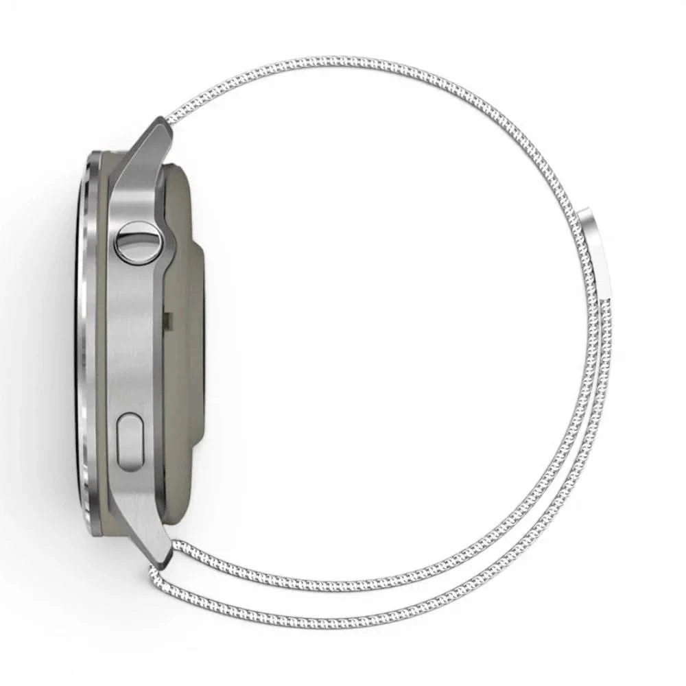 Bracelet Alvéole milanais acier argent, vue de dos - Garmin Quick Release 18mm | Clipz-it