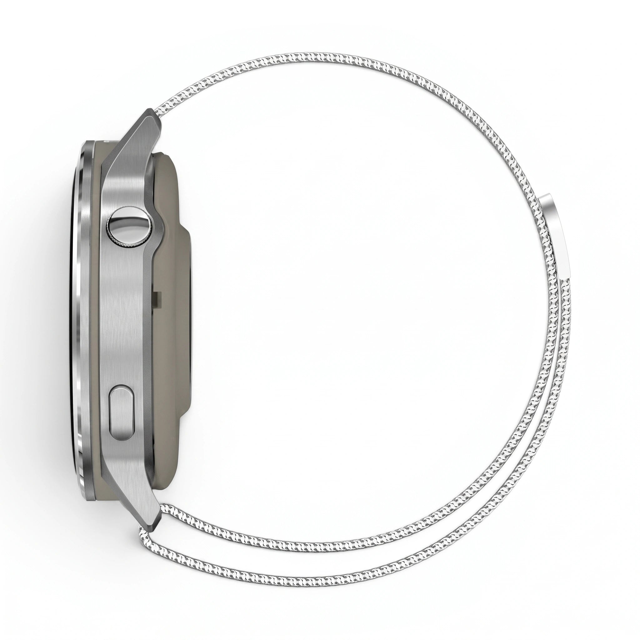 Bracelet Alvéole milanais acier argent, vue de dos - Garmin Quick Release 18mm | Clipz-it