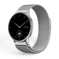 Bracelet Alvéole milanais acier argent, vue de face - Garmin Quick Release 18mm | Clipz-it