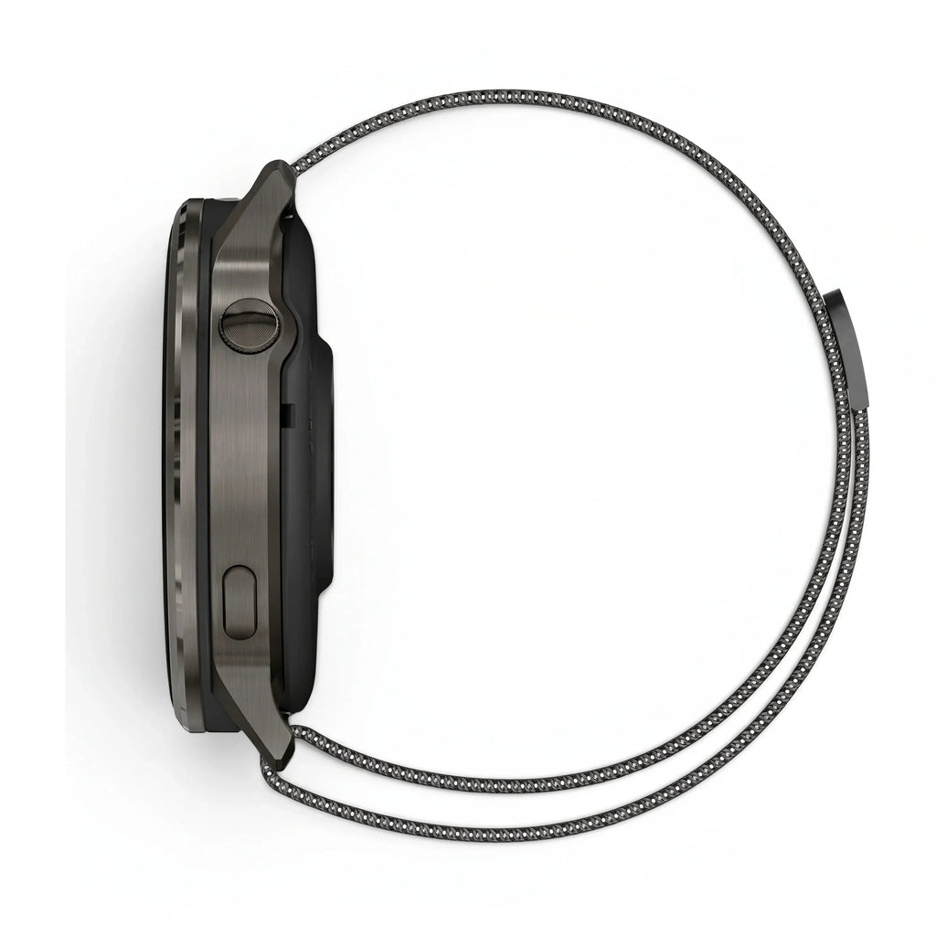 Urrem Alvéole milanese i rustfrit stål, sort, set bagfra - Garmin Quick Release 18 mm | Clipz-it