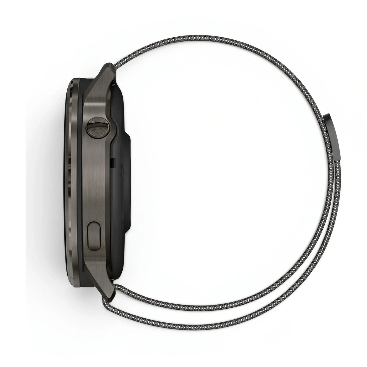 Urrem Alvéole milanese i rustfrit stål, sort, set bagfra - Garmin Quick Release 18 mm | Clipz-it