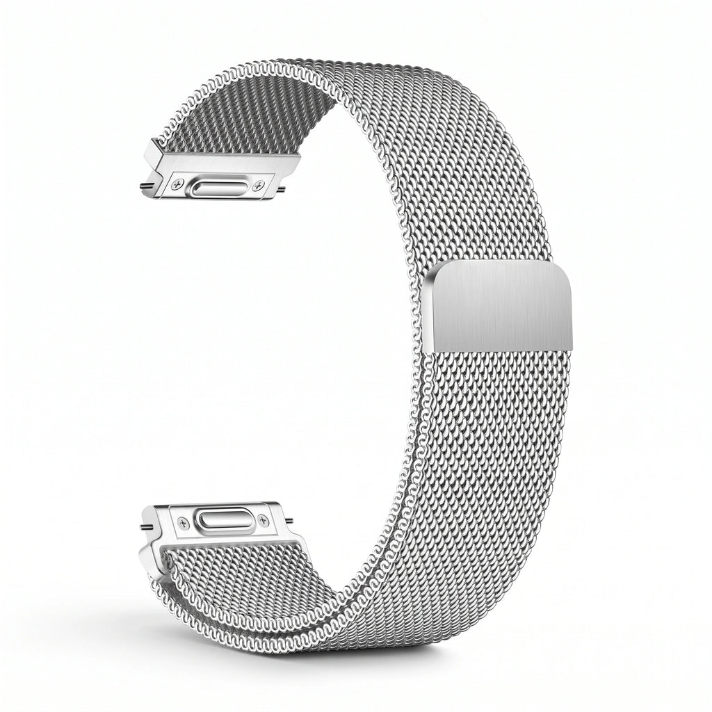 Bracelet Alvéole milanais argent, vue de dos - Garmin Quick Release 18mm | Clipz-it
