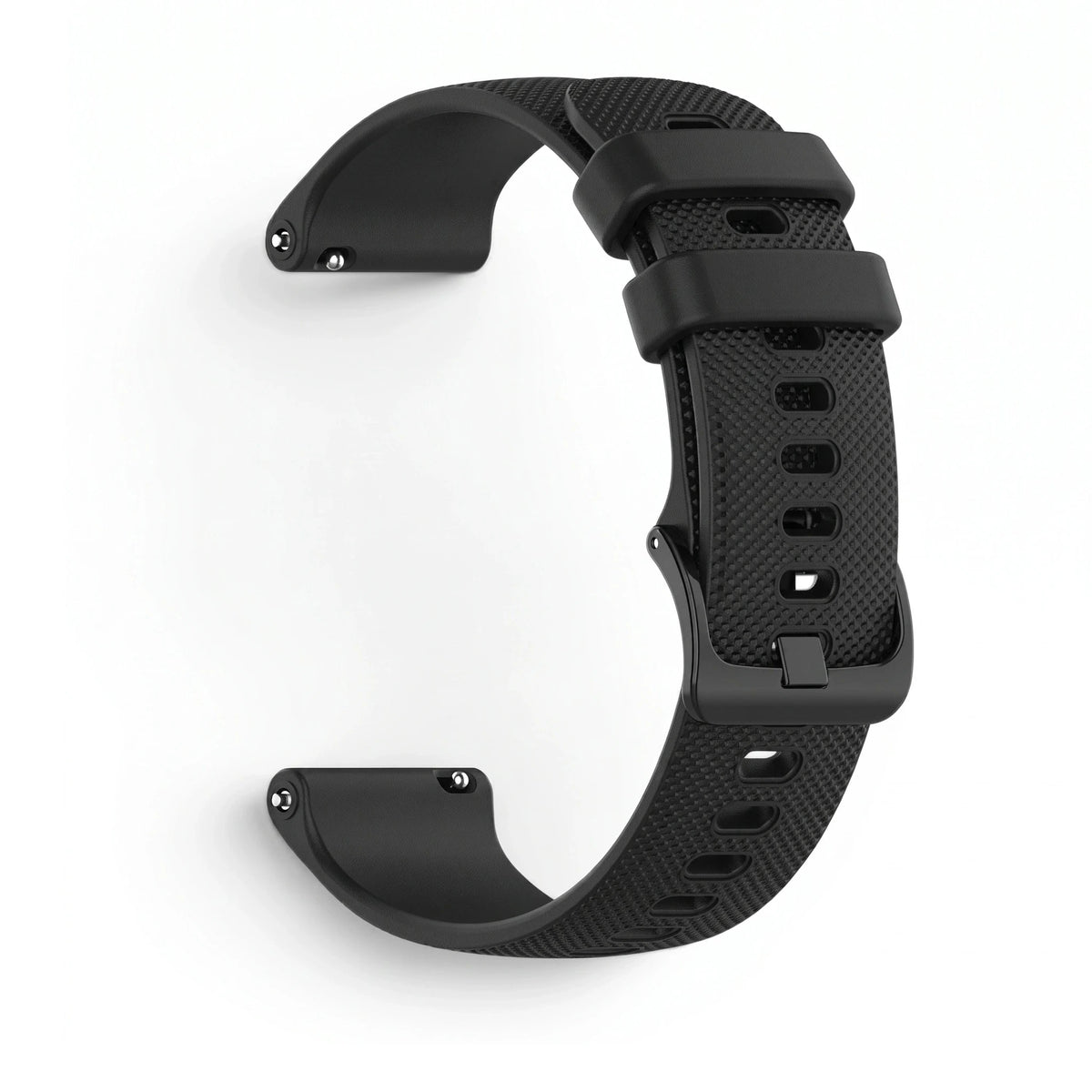 Bracelet Motion silicone noir, vue de profil - Garmin Quick Release 18mm | Clipz-it