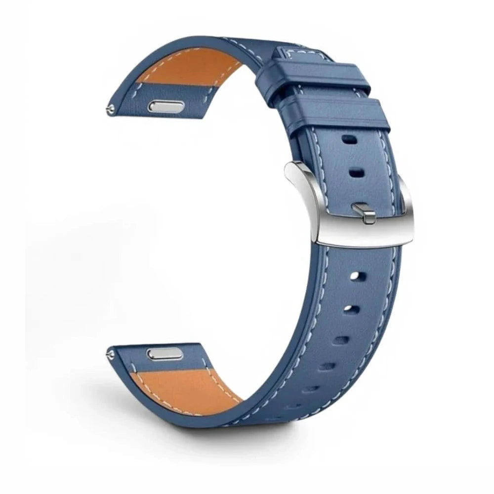 Bracelet Nappa cuir bleu, vue de profil - Garmin Quick Release 18mm | Clipz-it