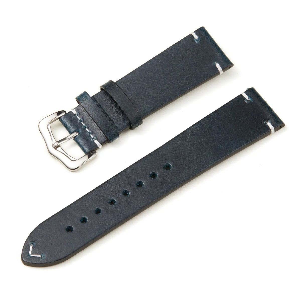 Garmin QuickRelease 18 mm Patine bőr óraszíj, kék, elölnézet | Clipz-it