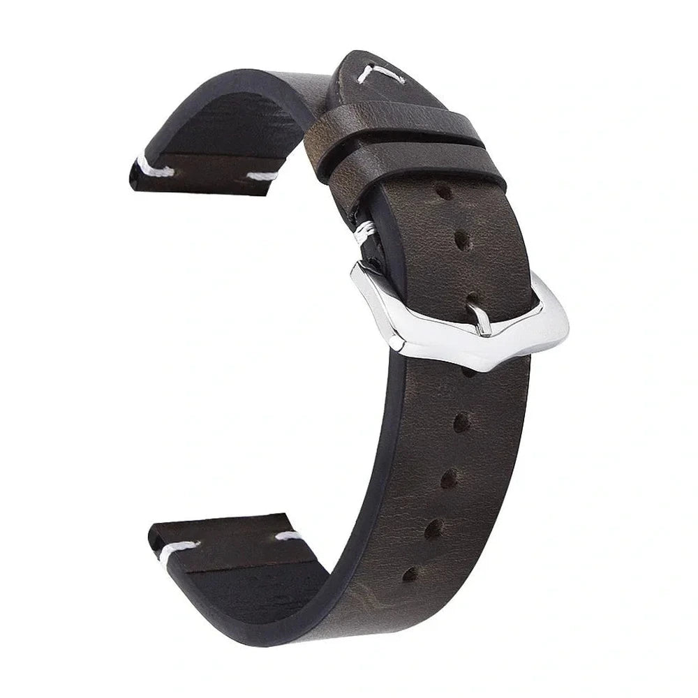 Garmin QuickRelease 18 mm Patine bőr óraszíj, fekete, oldalnézet | Clipz-it