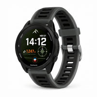 Prism halvgenomskinligt silikonarmband, svart, framifrån - Garmin Quick-Release 18 mm | Clipz-it
