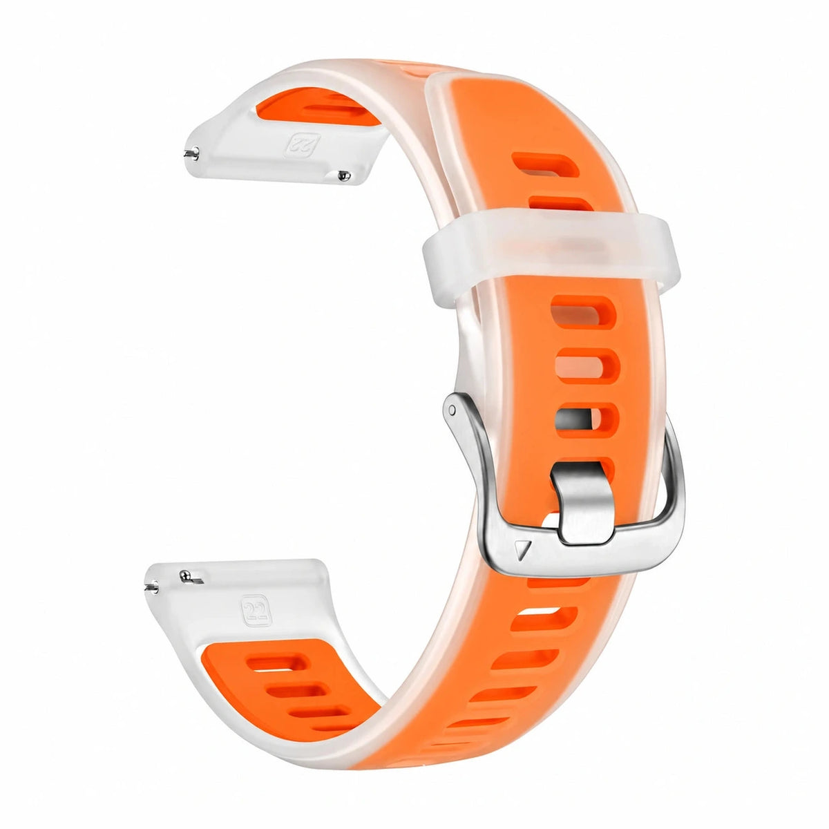 Prism halvgenomskinligt silikonarmband, orange - Garmin Quick-Release 18 mm | Clipz-it