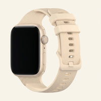 Bracelet Motion silicone beige, vue de profil - Garmin Quick Release 18mm | Clipz-it