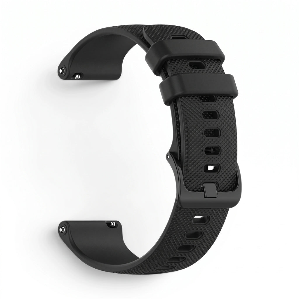 Bracelet Motion silicone noir, vue de profil - Garmin Quick Release 18mm | Clipz-it