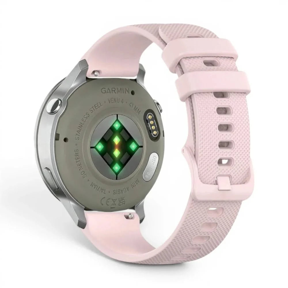 Bracelet Motion silicone rose, vue de face 2 - Garmin Quick Release 18mm | Clipz-it