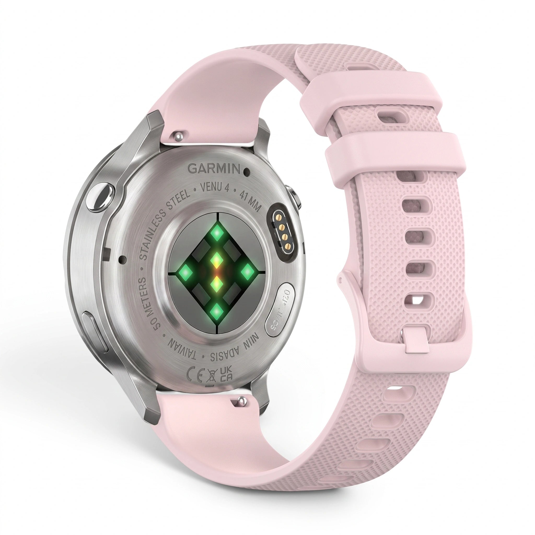 Bracelet Motion silicone rose, vue de face 2 - Garmin Quick Release 18mm | Clipz-it
