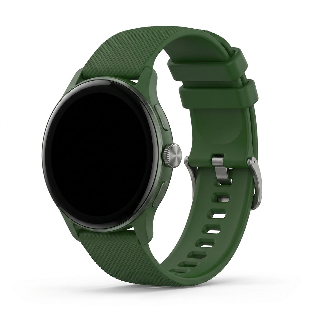 Bracelet Motion silicone vert, vue de profil - Garmin Quick Release 18mm | Clipz-it