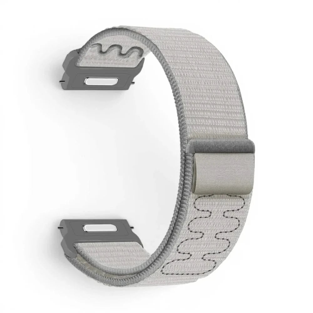 Weave flätat nylonarmband i grått, från sidan – Garmin snabbfäste 18 mm | Clipz-it