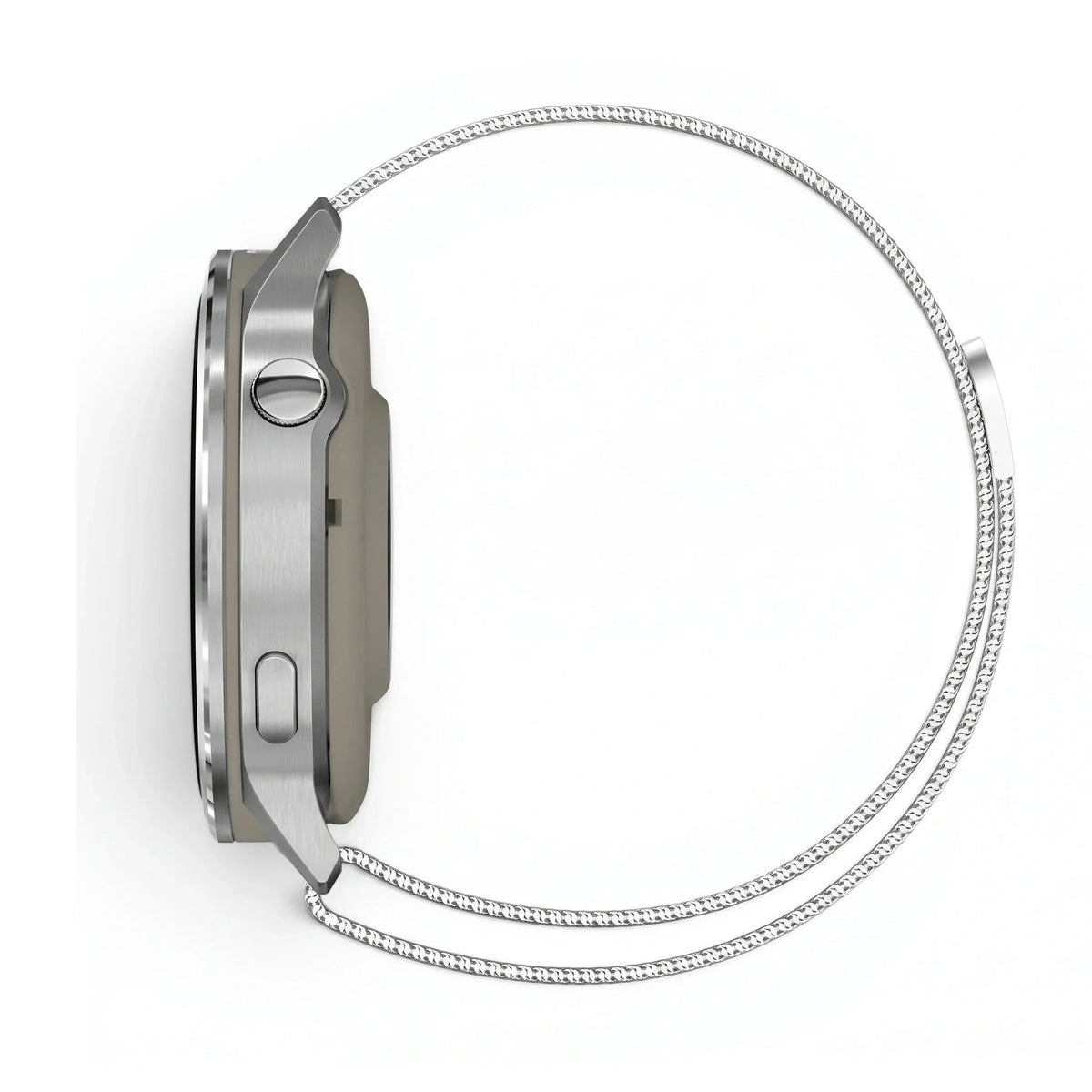Bracelete Alvéole malha milanesa aço inoxidável prateado, vista de trás - Garmin Quick Release 20 mm | Clipz-it
