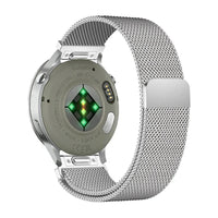 Bracelete Alvéole malha milanesa aço inoxidável prateado, vista de frente 2 - Garmin Quick Release 20 mm | Clipz-it