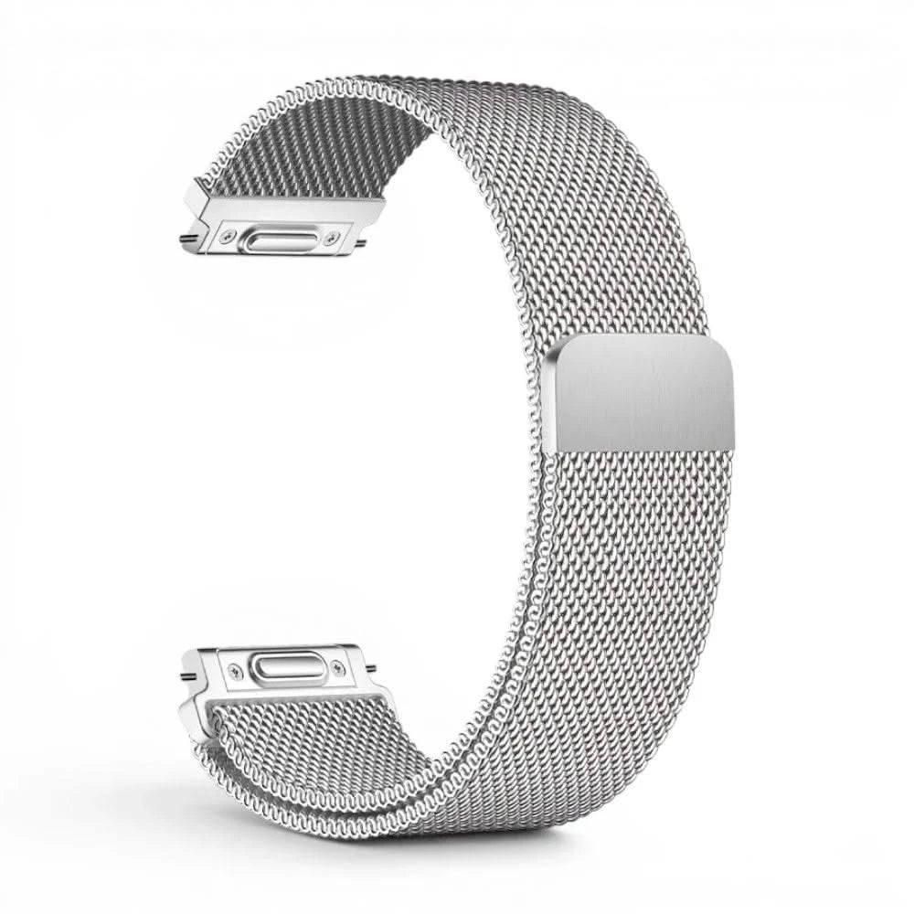 Bracelet Alvéole milanais acier argent, vue de profil - Garmin Quick Release 20mm | Clipz-it