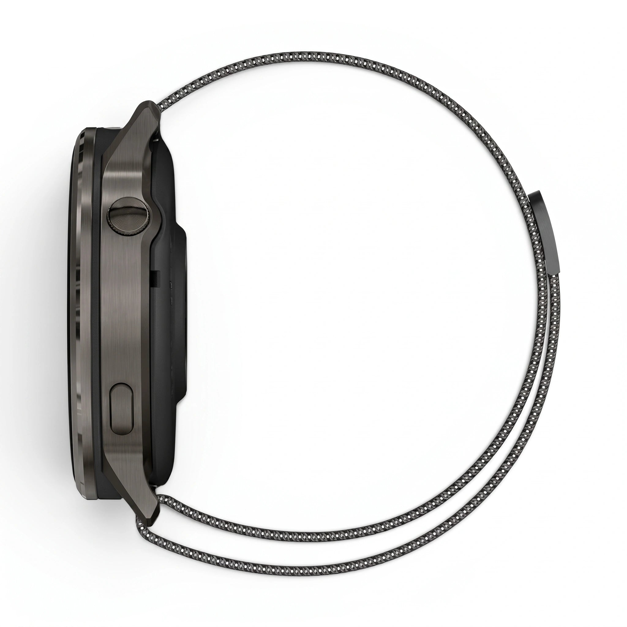 Bracelet Alvéole milanais acier noir, vue de dos - Garmin Quick Release 20mm | Clipz-it