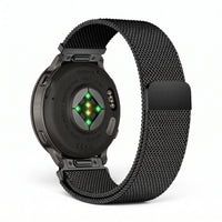 Bracelet Alvéole milanais acier noir, vue de face 2 - Garmin Quick Release 20mm | Clipz-it
