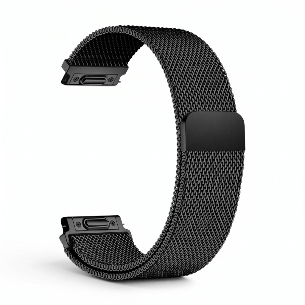 Bracelet Alvéole milanais noir, vue de dos - Garmin Quick Release 20mm | Clipz-it