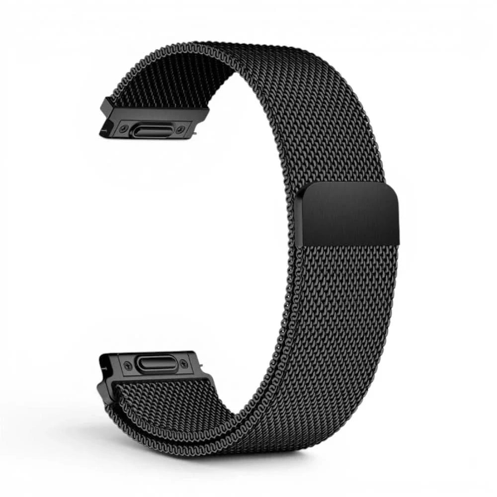 Bracelet Alvéole milanais noir, vue de dos - Garmin Quick Release 20mm | Clipz-it