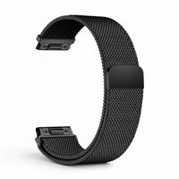 Bracelet Alvéole milanais noir, vue de dos - Garmin Quick Release 20mm | Clipz-it