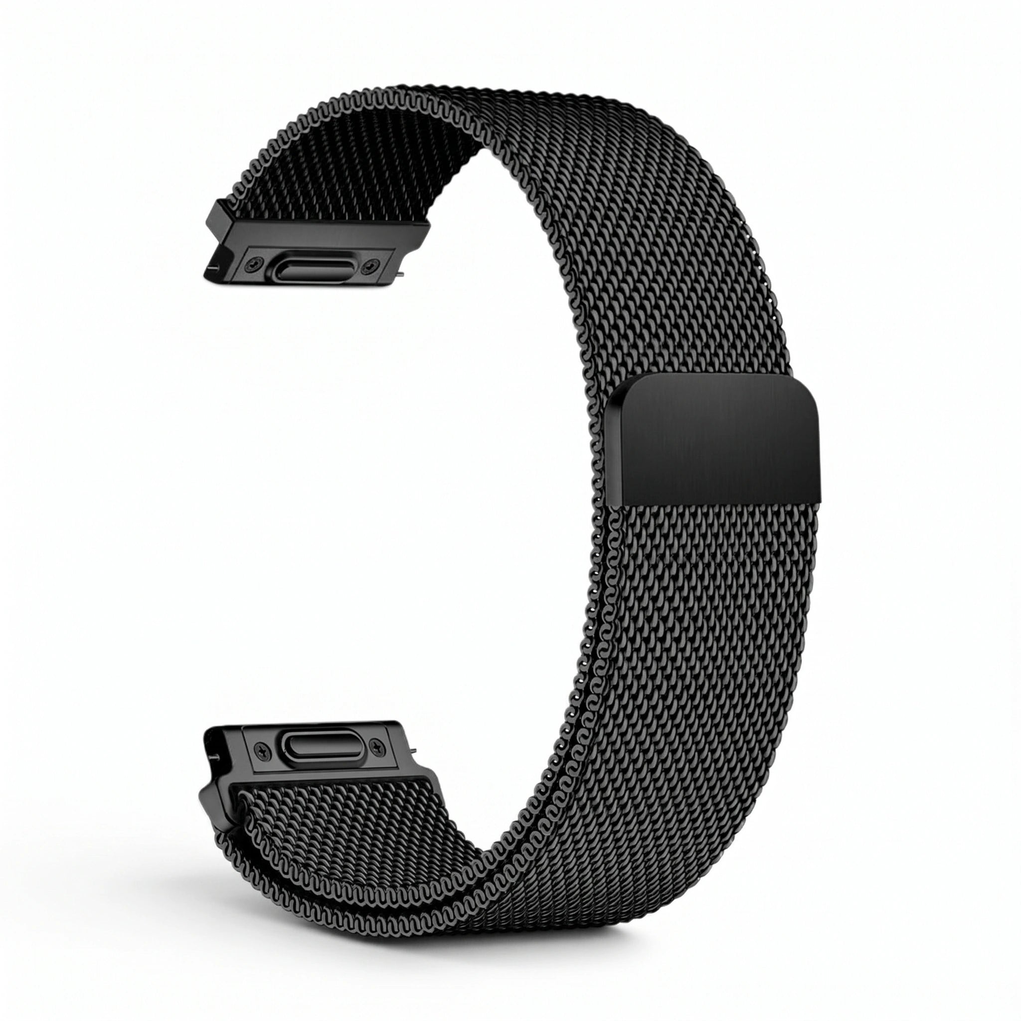Bracelet Alvéole milanais noir, vue de dos - Garmin Quick Release 20mm | Clipz-it