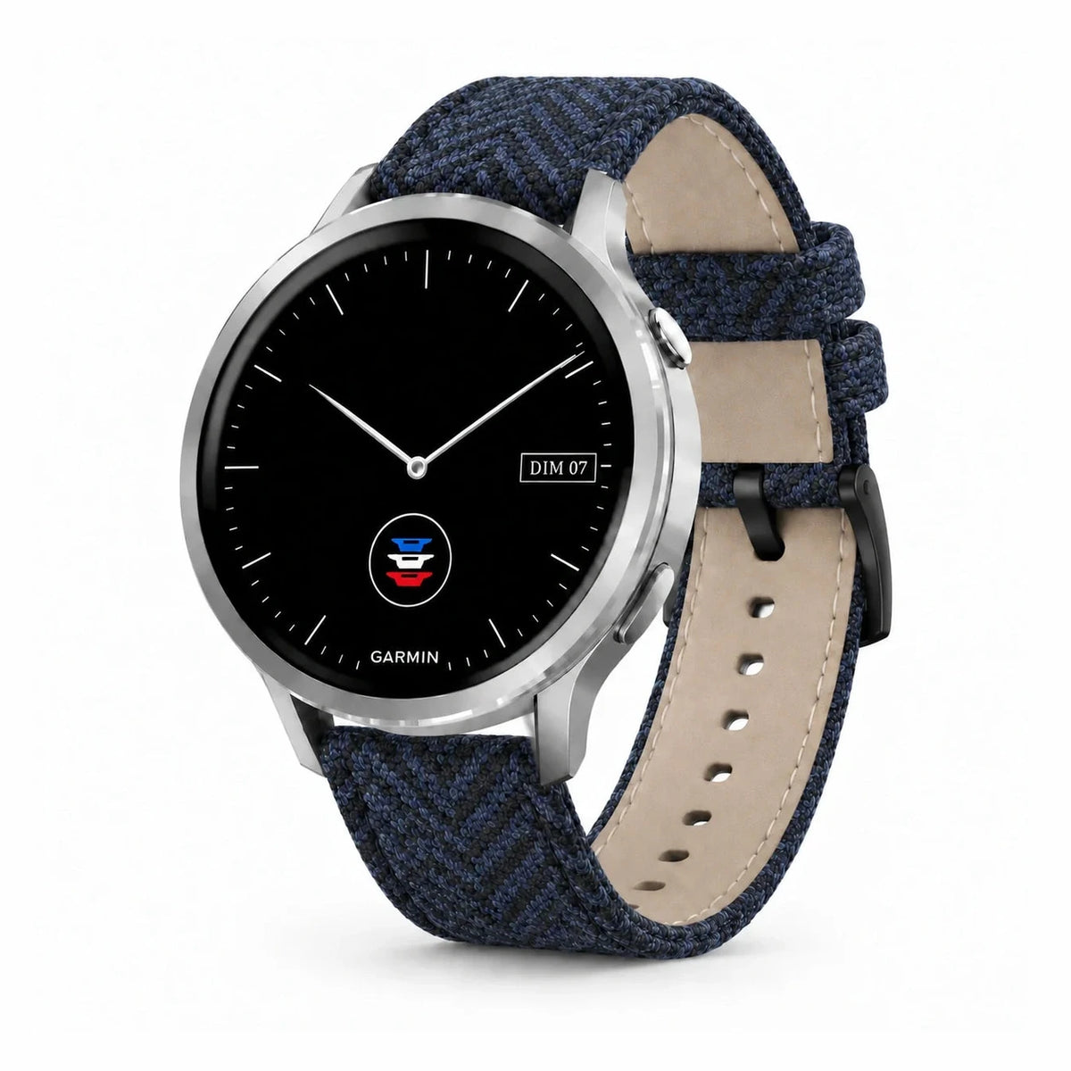 Highland tweed & leather strap blue with black buckle - Garmin Quick-Release 20 mm | Clipz-it