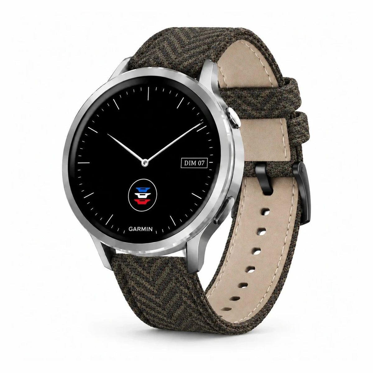 Highland tweed & leather strap green with black buckle - Garmin Quick-Release 20 mm | Clipz-it