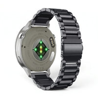 Bracelet Maillon acier inoxydable acier noir, vue de face 2 - Garmin Quick Release 20mm | Clipz-it