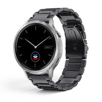 Bracelet Maillon acier inoxydable acier noir, vue de face - Garmin Quick Release 20mm | Clipz-it