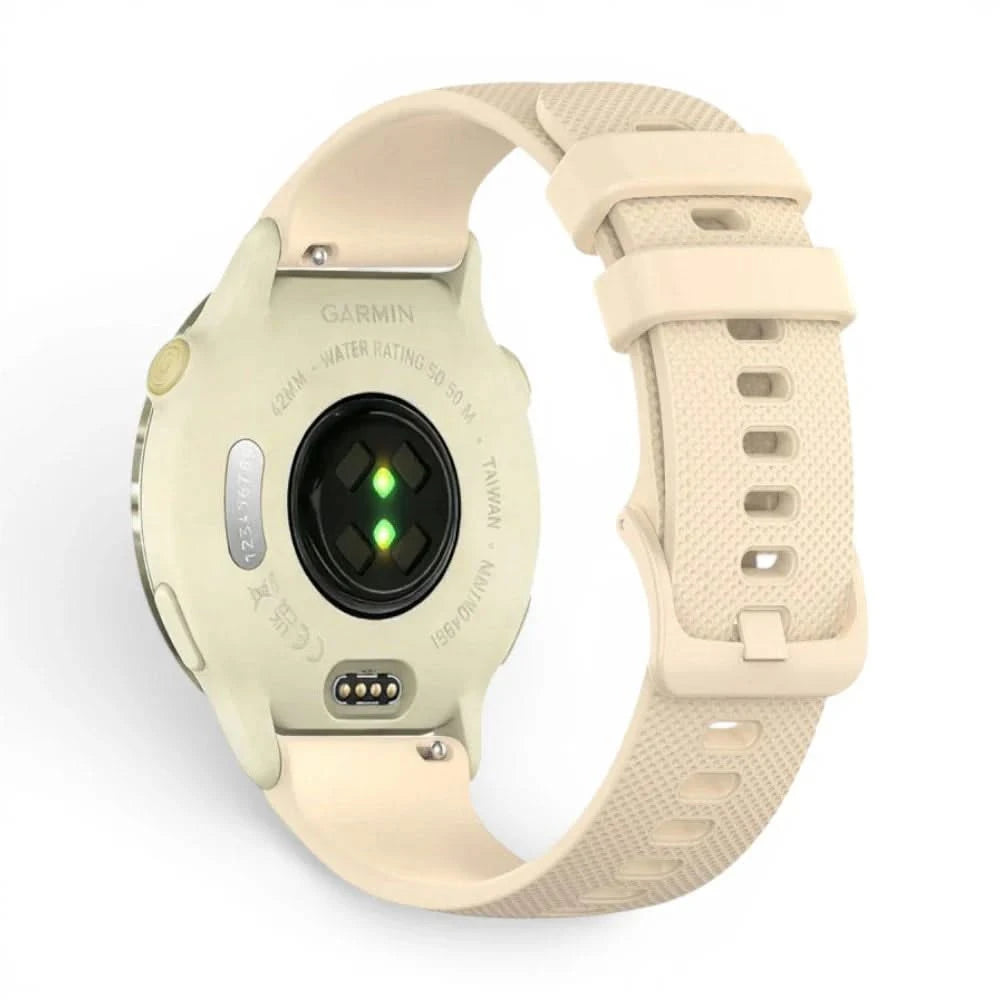 Bracelet Motion silicone beige, vue de face 2 - Garmin Quick Release 20mm | Clipz-it