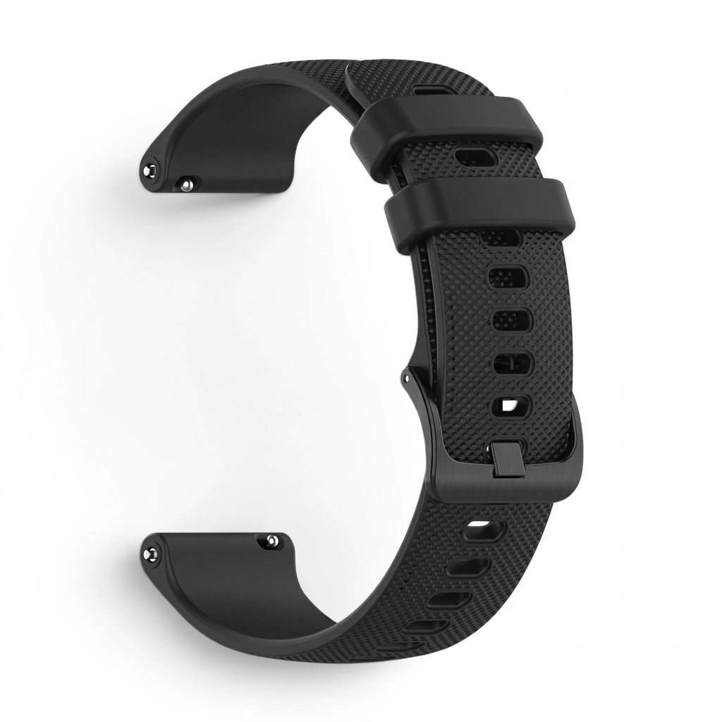 Bracelet Motion silicone noir, vue de profil - Garmin Quick Release 20mm | Clipz-it