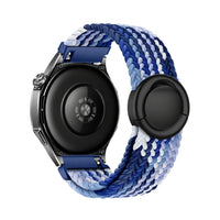 Natte flätat nylonarmband, bleu myrtille, sett bakifrån - Garmin snabbfäste 20 mm