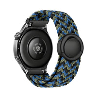Natte flätat nylonarmband, camouflage bleu, sett bakifrån - Garmin snabbfäste 20 mm