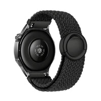 Natte flätat nylonarmband, noir, sett bakifrån - Garmin snabbfäste 20 mm