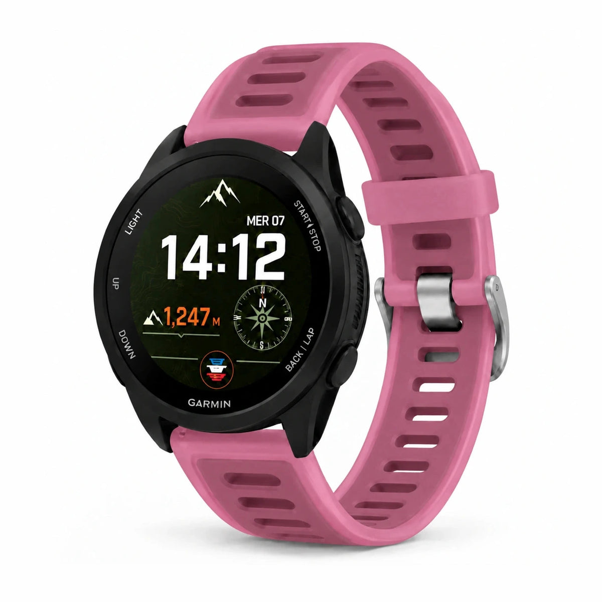 Pasek Prism, silikon półprzezroczysty, magenta, widok z przodu - Garmin Quick Release 20 mm | Clipz-it