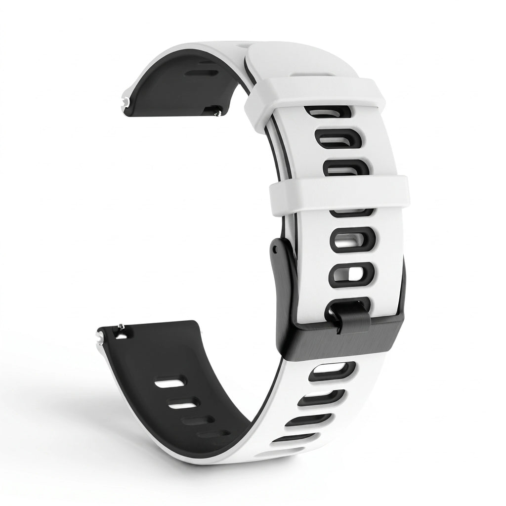 Bracelet Rhythm silicone blanc, vue de dos 2 - Garmin Quick Release 20mm | Clipz-it