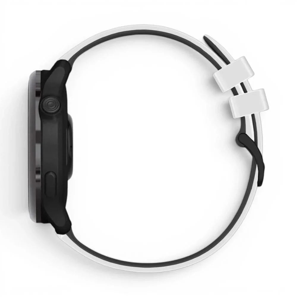Bracelet Rhythm silicone blanc, vue de dos - Garmin Quick Release 20mm | Clipz-it