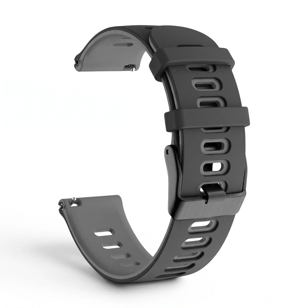 Bracelet Rhythm silicone noir, vue de profil - Garmin Quick Release 20mm | Clipz-it