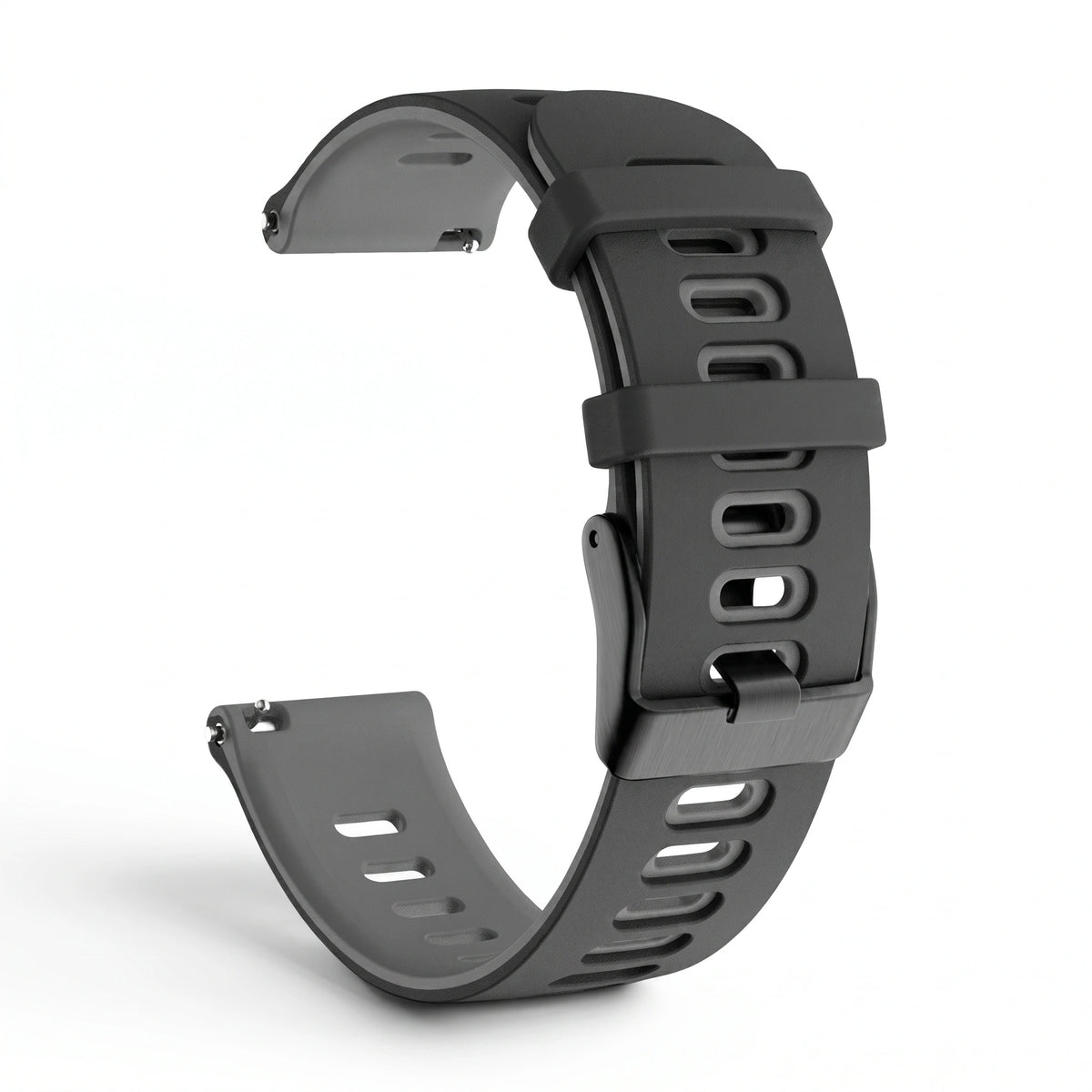Bracelet Rhythm silicone noir, vue de profil - Garmin Quick Release 20mm | Clipz-it